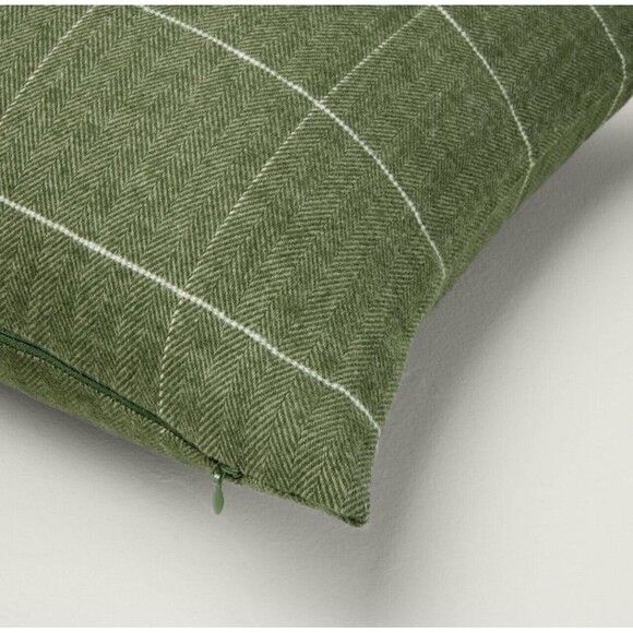 14"x36" Windowpane Plaid Oblong Pillow Dark Green - Hearth & Hand with Magnolia - Picture 3 of 7